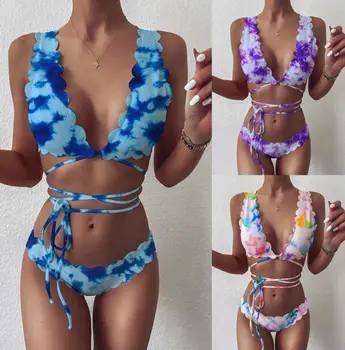 

Print Bikini Women Swimwear Push Up Swimsuit Low Waist Biquini Halter Backless Bathing Suit Bandage Beach Wear Summer