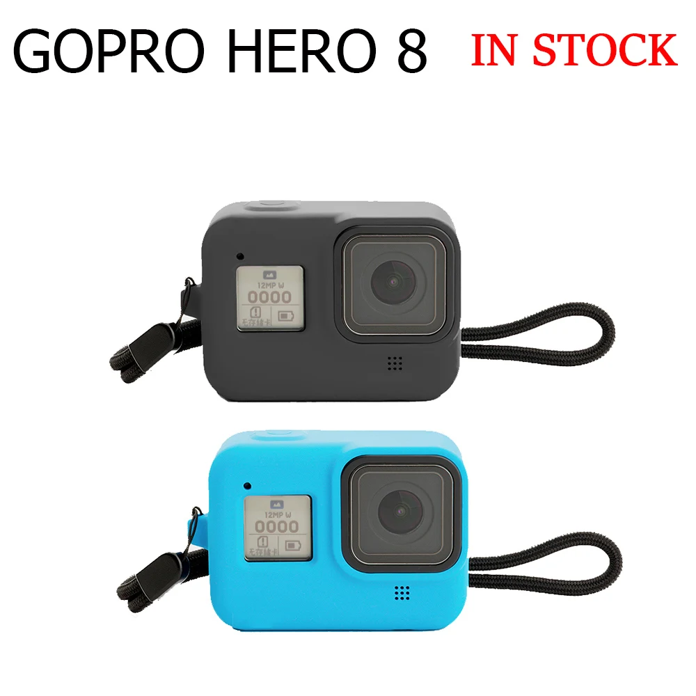 Силиконовый чехол для Gopro Hero 8, черный чехол, защитный чехол для камеры Gopro 8+ Защитная пленка для экрана