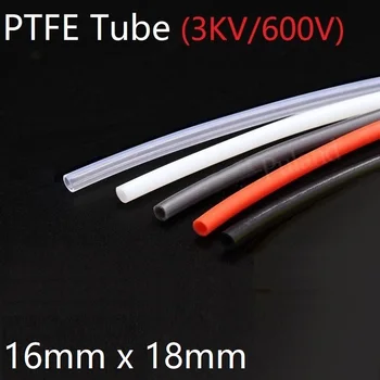 

PTFE Tube ID 16mm x 18mm OD F46 Insulated Capillary Heat Protect Transmit Hose Rigid Pipe Temperature Corrosion Resistance 600V
