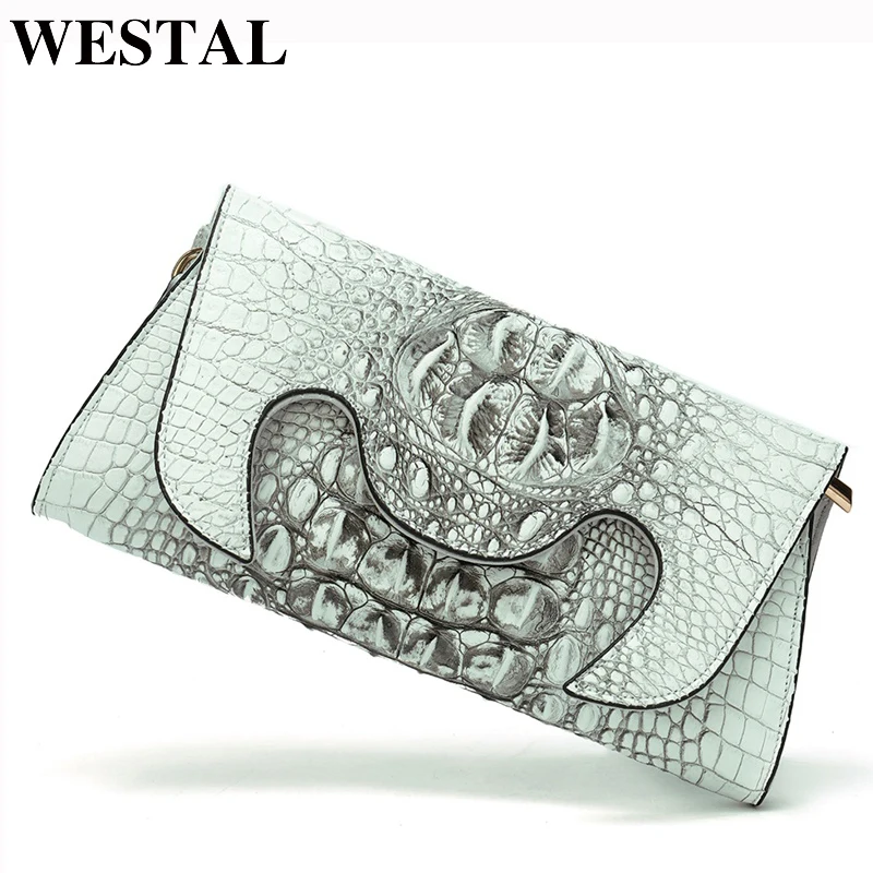 WESTAL Women Evening Clutch Bag Alligator Design Female Day Clutches Wedding Purse Party Handbags Shoulder Bags | Багаж и сумки