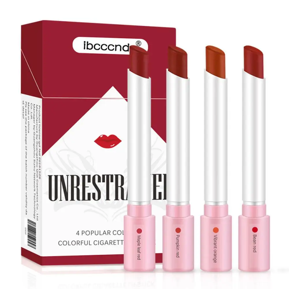 Креативный Набор губной помады 4 цвета матовая туба длинная прочная водостойкая