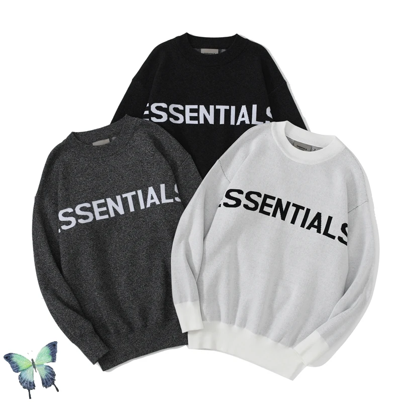 

Essentials High Quality Knitted Sweaters Justin Bieber ESSENTIALS Urban Streetwear Pullover Men Women Fashion Casual Sweater