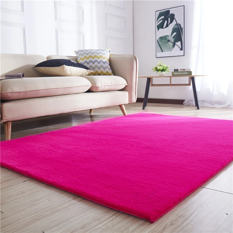 Rose Red Kоврик для гостиной коврики пушистый ковер из кроличьего меха, мягкие ковры, моющиеся напольные, Противоскользящий коврик, Толстый Пушистый Коврик для спальни, коврик для ванной комнаты - Цвет: Rose Red