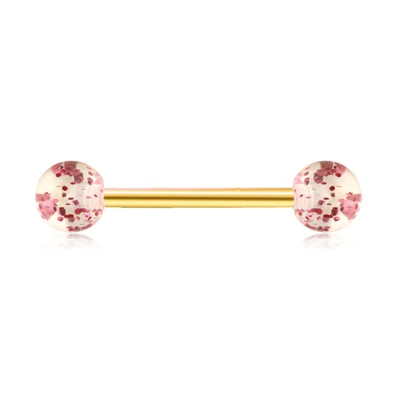 pink ball gold bar JUNLOWPY 14 г кольца для языка соска прямые штанги ушной бар хирургические Стальные Шпильки для пирсинга ювелирные изделия Серьга из хрустального волоса 1 шт - Окраска металла: pink ball gold bar