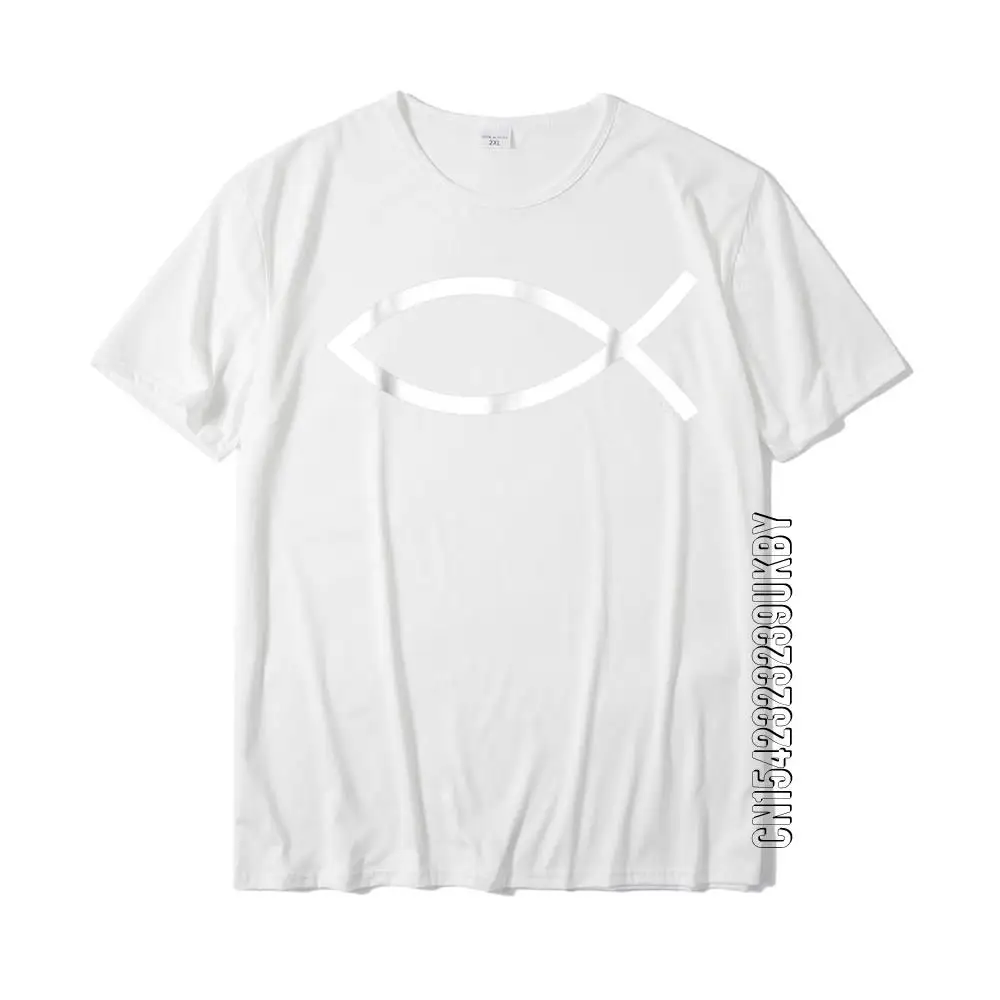 Ichthys Ichthus Christian Symbol Jesus Fish T-Shirt On Sale Design Top T- Shirts Cotton Men Tops Tees Simple