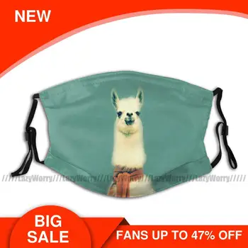 

Llama Mouth Face Mask Llama Facial Mask for Adult Pretty with 2 Filters Polyester Mask
