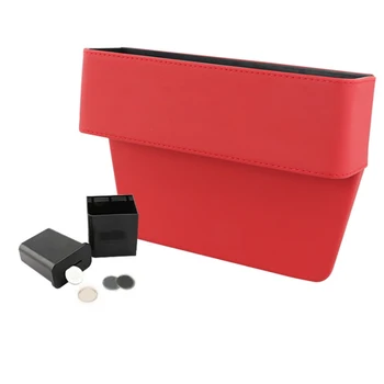 

Leather Vehicle Seat Clearance Storage Box Multifunctional Car Seat Console Side Pocket with Coin Collector Catcher Organizer