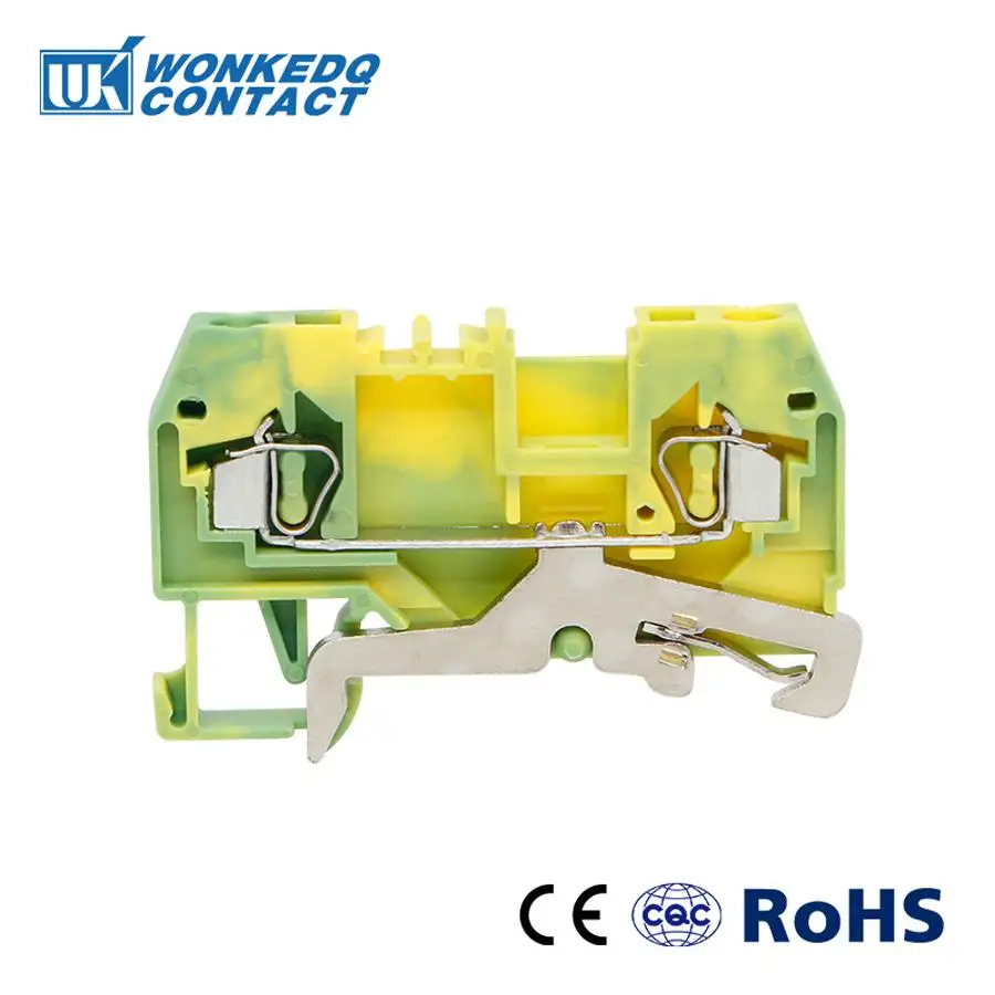 10Pcs 280-907 Spring Cage Clamp Mount Ground Earth 2-Conductor 280 907 Plug 2.5 mm² Wire Connector Din Rail Terminal Block |