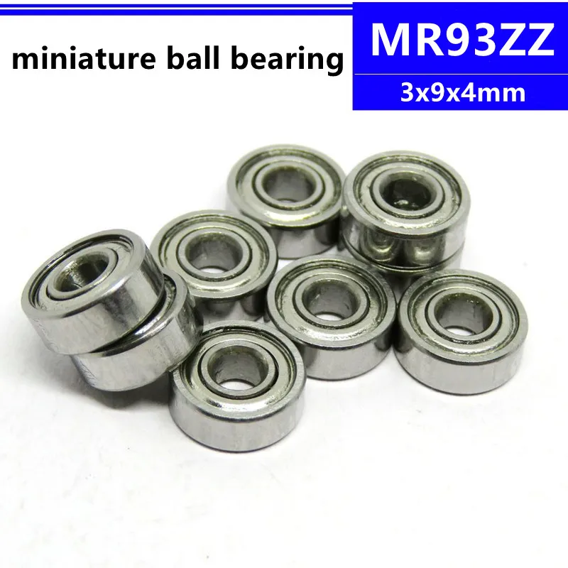 

50-500pcs MR93ZZ 3*9*4 mm miniature bearing MR93-2Z 3x9x4 mm MR93 MR93Z miniature deep groove ball bearing