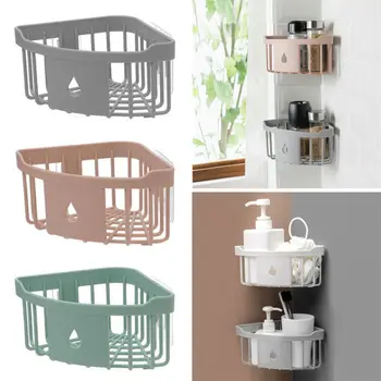 

Hot Bathroom Corner Shelves Shampoo Holder Kitchen Storage Rack Hollow Shower Organizer Wall Holder Space Saver Household Tools