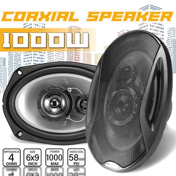 

2pcs 1000W Car Auto Audio Speaker Horn 6x9'' Vehicle Door Tweeter HiFi Woofer Coaxial Stereo Full Range Frequency Music Bass