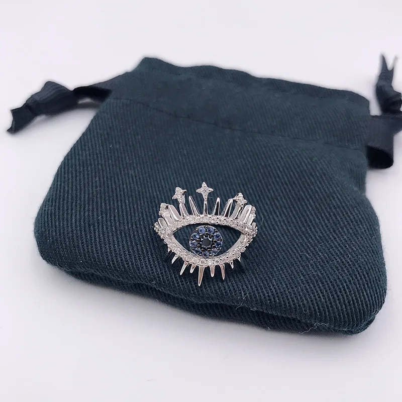 Популярный бренд, 925 пробы Серебряное кольцо Lucky Eye, голубой кубический цирконий, камни Monaco, кольца на палец для женщин, ювелирные изделия для глаз