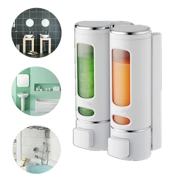 

400/800ML Liquid Soap Dispenser Wall Mount Double Hand Kitchen Hand Sanitizer Soap Bottle for Kitchen Bathroom Accessories