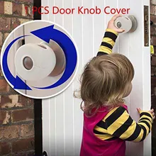 1PC Child Proof Safe Door Knob Cover Children Safety Lock Kids Toddler Plastic Door Knob Cover Handle Sleeve Safe Protective