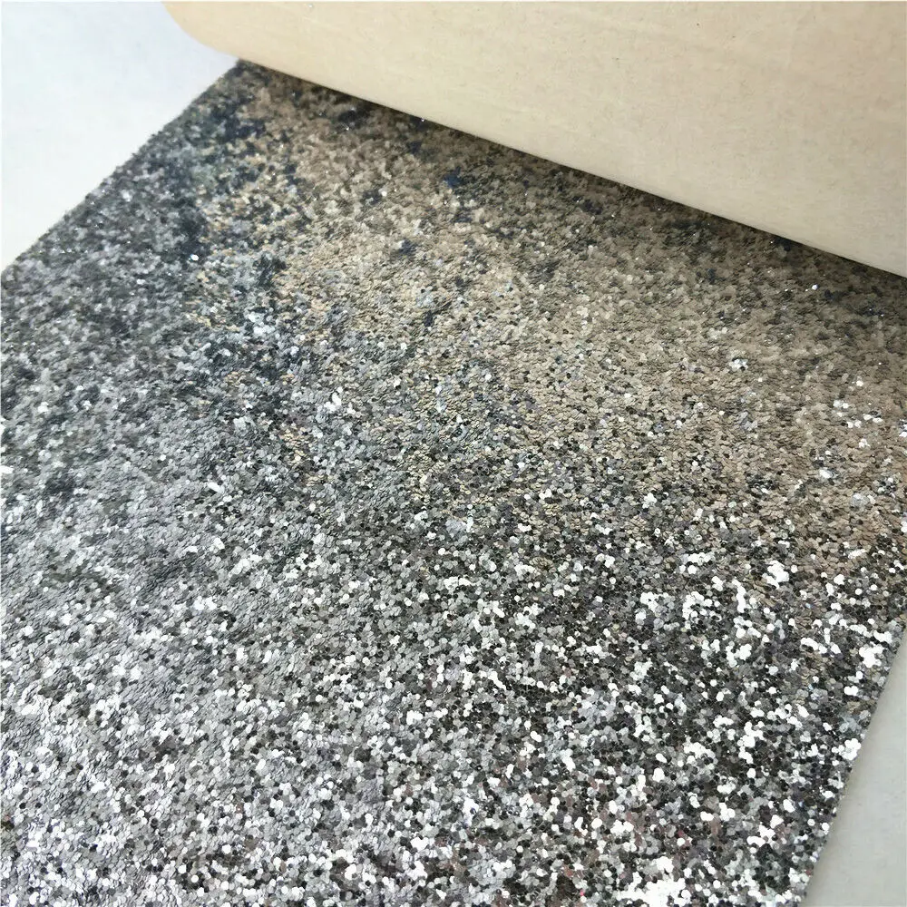 A4 20/40x120cm Self Adhesive Chunky Glitter Fabric Sparkly Vinyl Leather 3D Wallpaper Stair Border DIY Sticker Roll