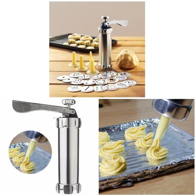 Biscuit Press Set Cookie Maker Machine Kit Spritz Dough Biscuits