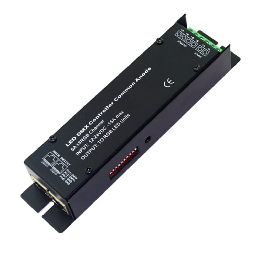 3 канала DMX декодер 3CH DMX512 перключатель RGB контроллер с RJ45 Max 5A каждый канал для светодиодной ленты световой модуль