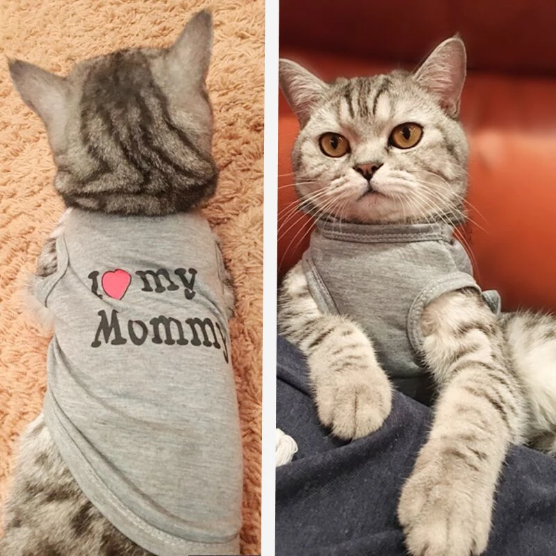 Cute Pet Dog Cat Shirt Clothing Spring Summer Breathable Vest For Cats Small Dogs Pug Kitten Outfit |