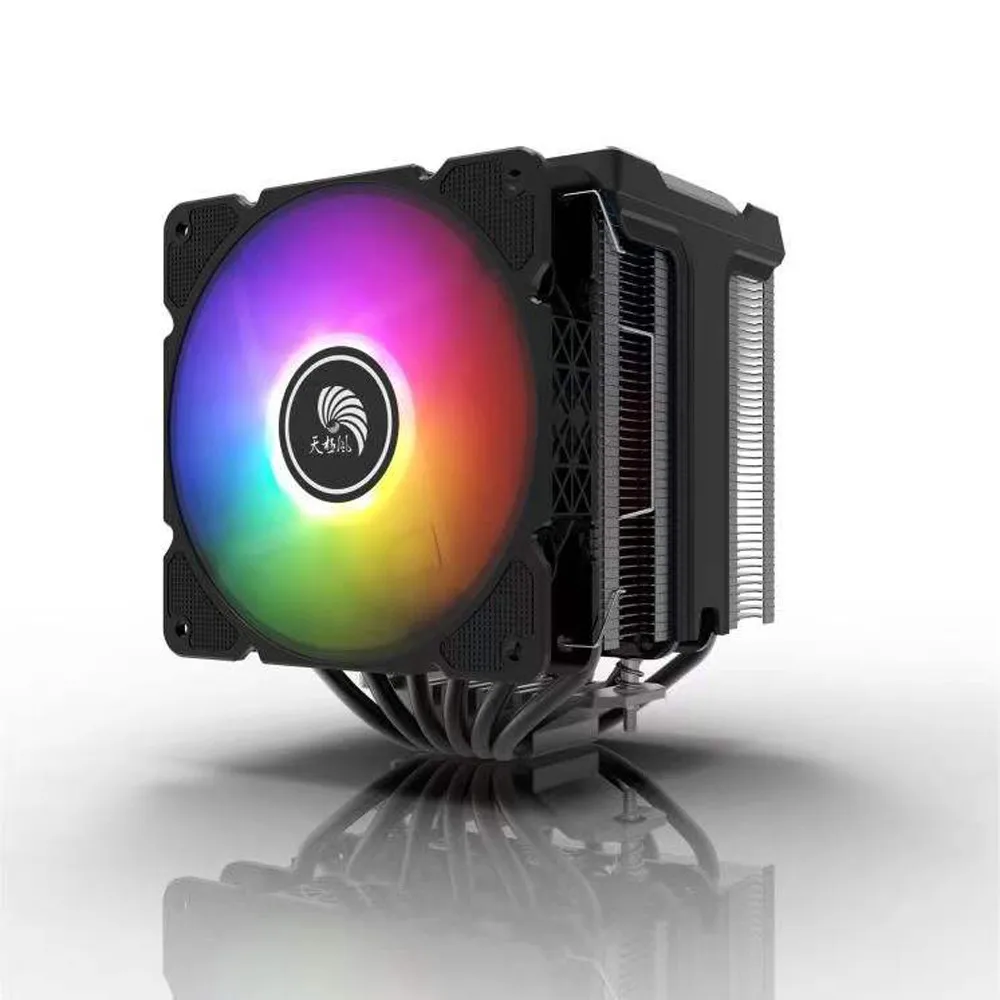 Кулер для процессора 6 тепловых трубок с RGB PWM 4pin Two 12025 охлаждающий вентилятор