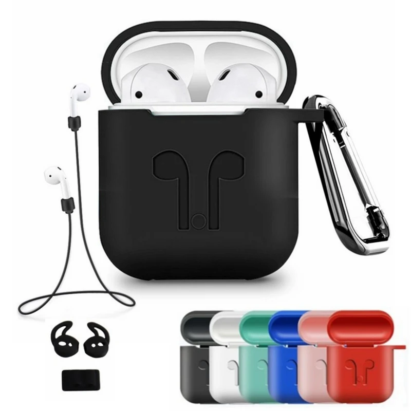 Мягкий силиконовый чехол 5 в 1 для Apple Air Pods Airpods противоударный наушников iphone 7 8