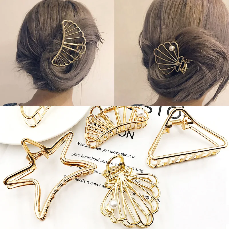 

Hairpin European and American Simple Style Metal Grab Clip Large Adult Ladies Bath Ponytail All-Match Top Clip Accessories