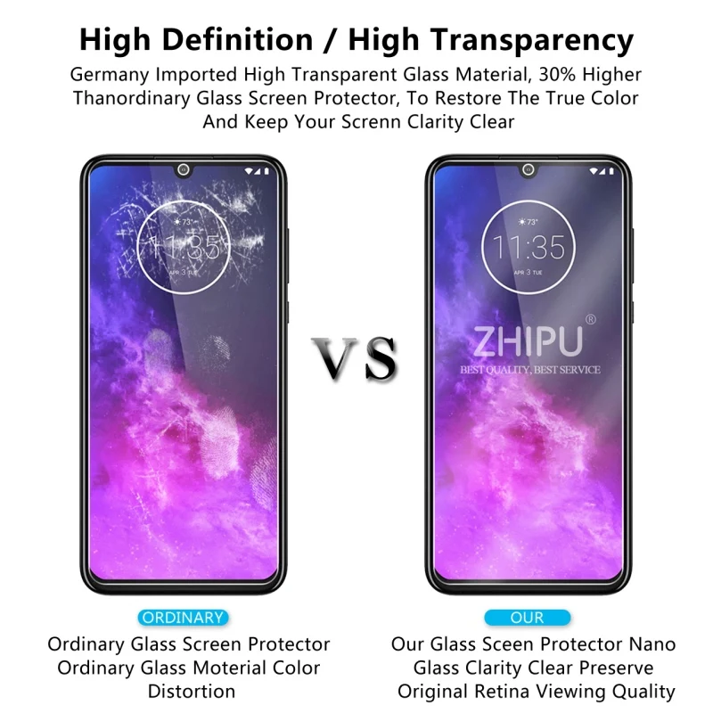 2 шт закаленное стекло для Motorola One Zoom стекло для защиты экрана 2.5D 9H закаленное стекло для Motorola One Zoom защитная пленка