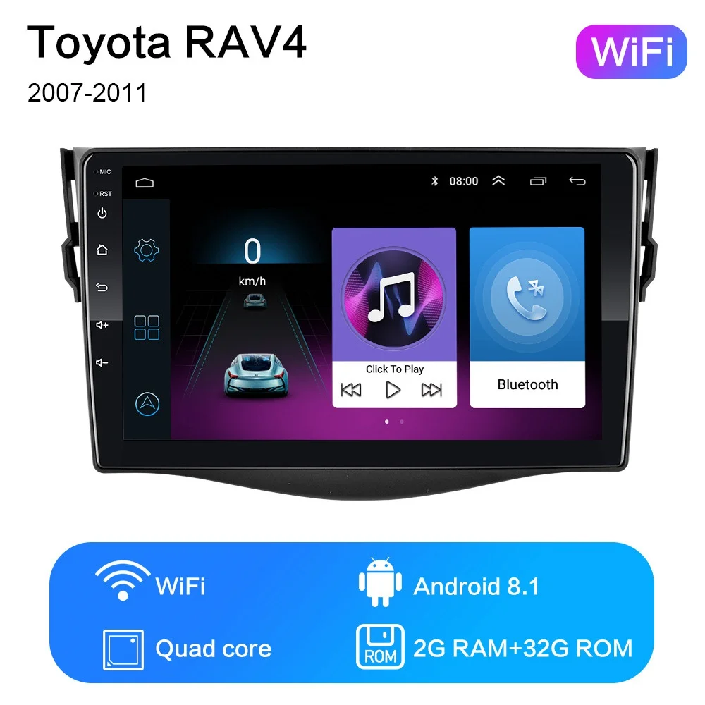 " 2din Android 8,1 GO автомобильный dvd-плеер для RAV4 Rav 4 2007 2008 2009 2010 2011 Автомобильный Радио gps навигация Wifi плеер - Цвет: WIFI 2G-32G