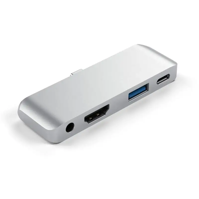 USB 3.1 Type-C To USB3.0 HUB HDMI 3.5mm Audio PD Charge 4 In 1 Notebook Dock For Macbook Air Pro