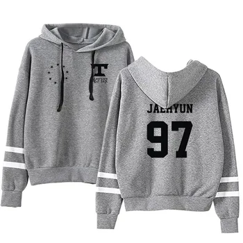 

New Nct Men Women Print Hooded Pullover With Parallel Bars And Plush Hooded Sweatshirts