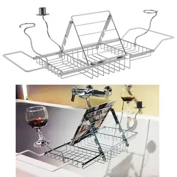 

Bath Tub Rack Bathroom Shelf Caddy Organiser Soap Storage Rack Shelves Holder Adjustment Range 61-85cmx8.5x20CM