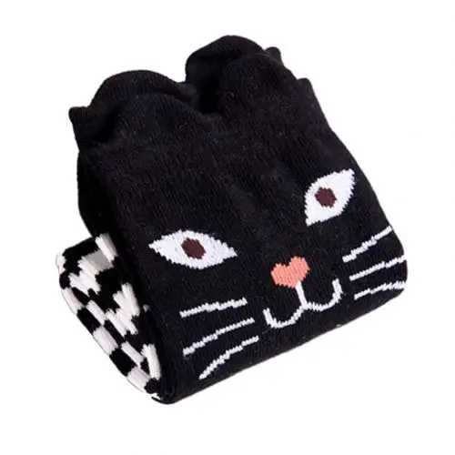 Stripe Cats 1 пара, модные детские чулки для девочек Гольфы выше колена в полоску с изображением лисы и медведя Хлопковые гольфы для детей возрастом от 3 до 8 лет - Цвет: Stripe Cats