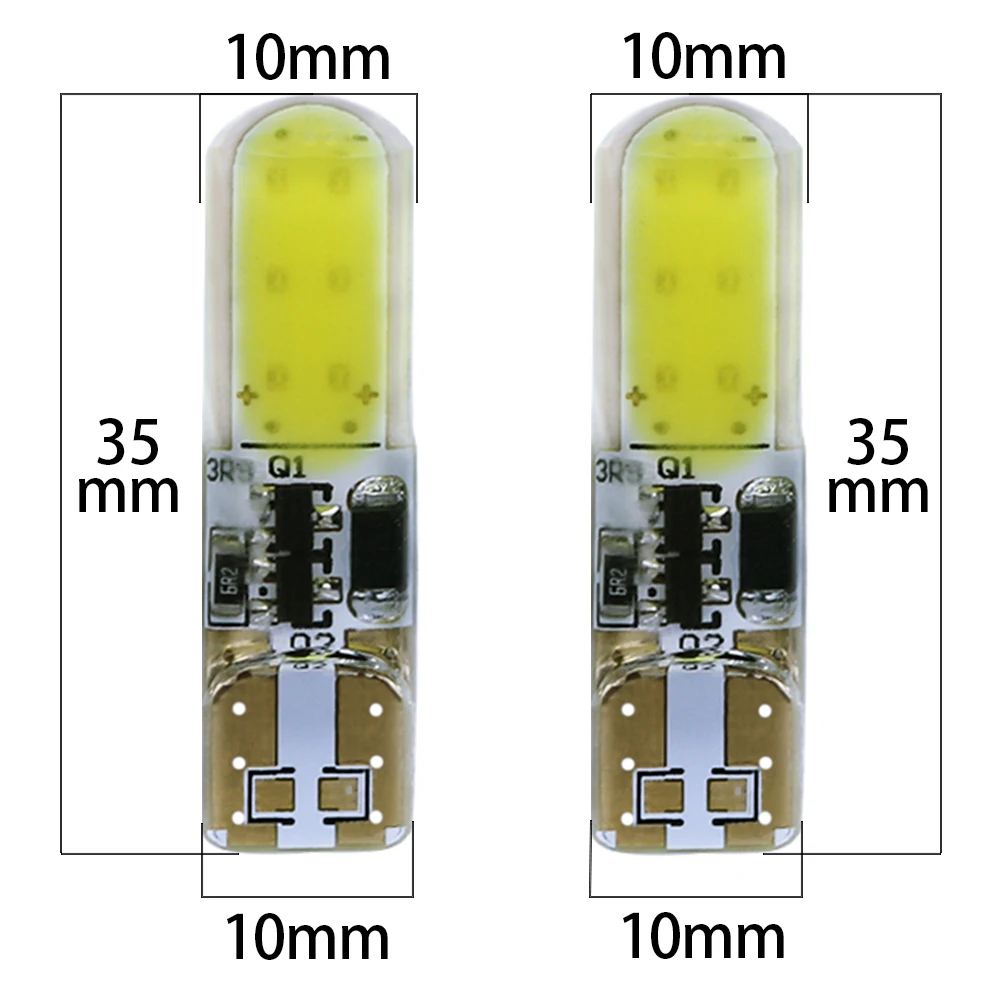 100 шт. T10 12LED W5W 168 194 автомобильные лампы COB светодиодный стробоскоп силикагель Авто Подсветка салона лампа для чтения номерного знака светильник 12В оптом