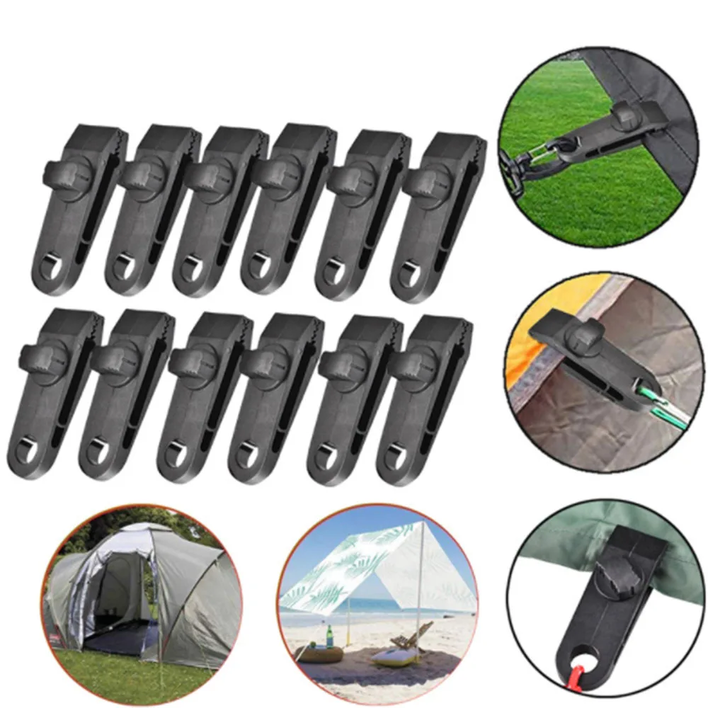 10Pcs Plastic Heavy Duty Tarp Clips Lock Grip Tent Fasteners Clips Holder Pool Awning Cover Bungee Cord Clip Car Cover Clamp