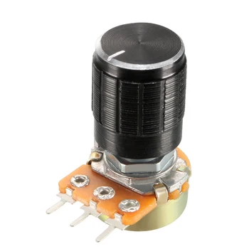 

uxcell Carbon Film Potentiometer Variable Resistors Single Turn Rotary Carbon Film Metal Taper Knob Switches 1K 5K 10K 100K
