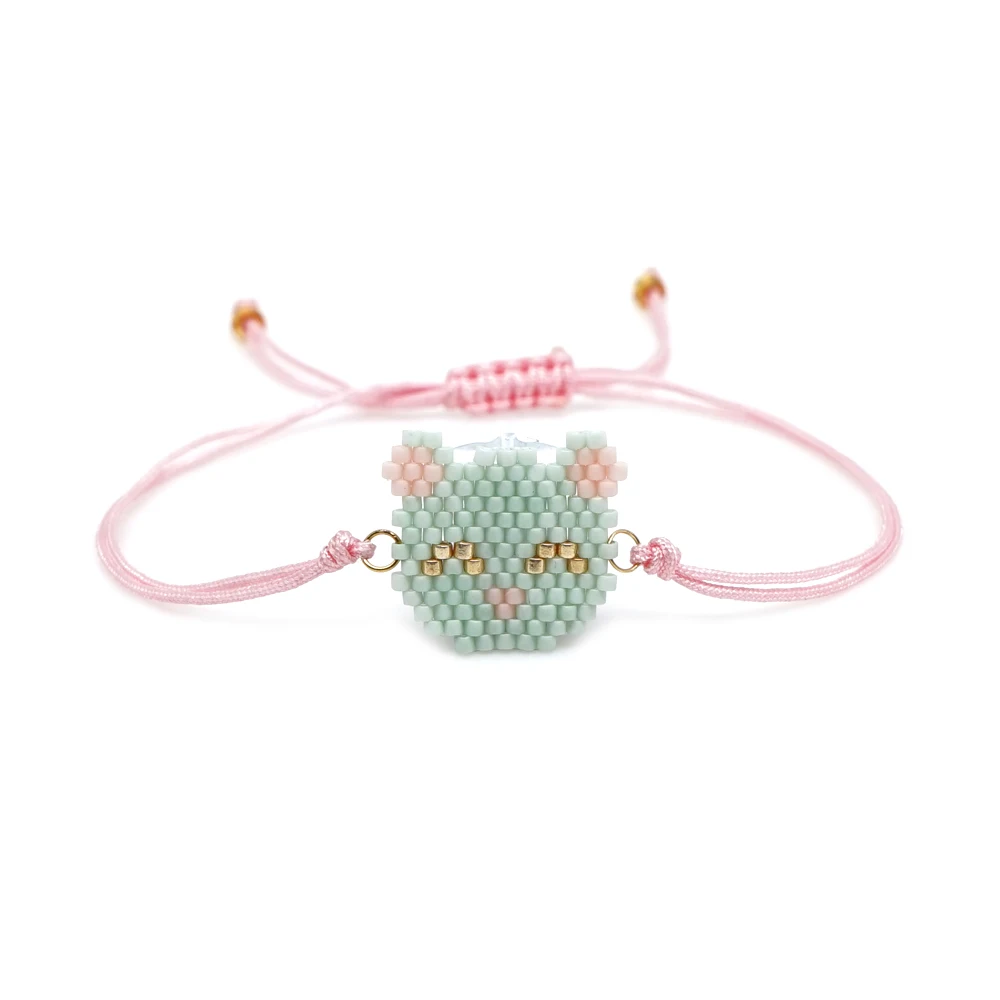 Shinus 10pcslot браслет черного кота женские Miyuki ювелирные браслеты животных Pulseras Mujer богемная изысканность ручной работы подарок для девочки - Окраска металла: MI-B190375K