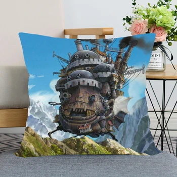 

Custom Decorative Pillowcase Howl's Moving Castle Square Zippered Pillow Cover 35X35,40x40,45x45cm(One Side)