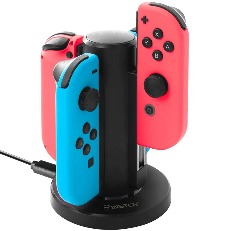 Joy Con зарядное устройство для NS nintendo Switch USB 4 в 1 Joy-Con зарядная док-станция+ светодиодный