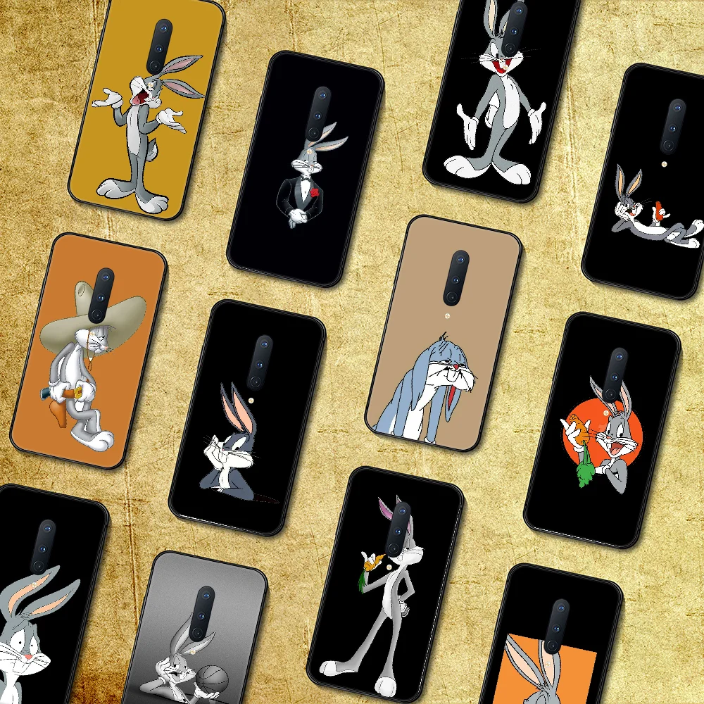 Cartoon cute Bugs Bunny Phone Case Cover Hull For 1+ Oneplus 5T 6 6T 7 7T 8 8T Pro black Waterproof Tpu Funda Silicone Coque | Мобильные