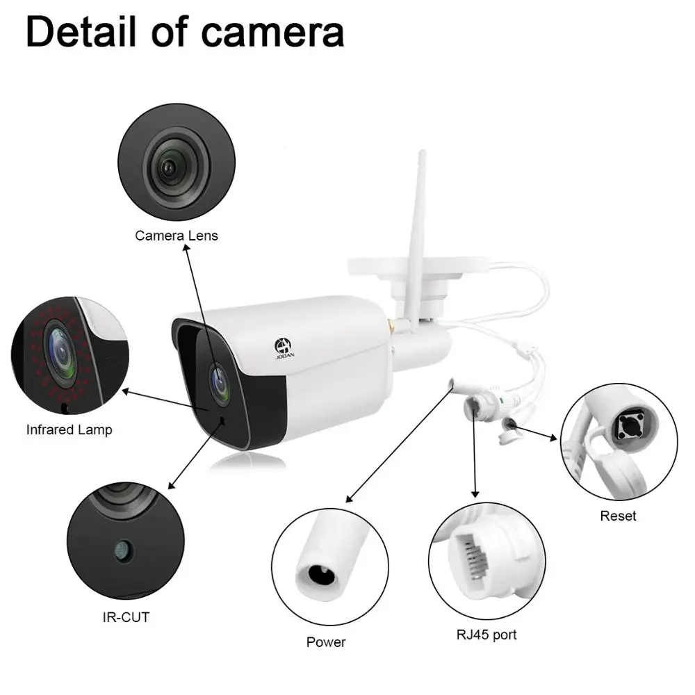 JOOAN 2MP IP камера Wifi 1080P Беспроводная Проводная P2P CCTV цилиндрическая уличная с