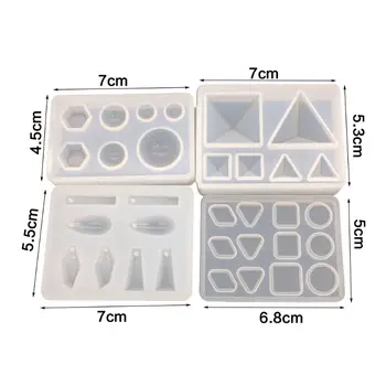 

4 Pcs/set UV Silicone Crystal Epoxy Mold with Hole Pendant Small Pyramid Geometry Molds DIY Jewelry Making Mould