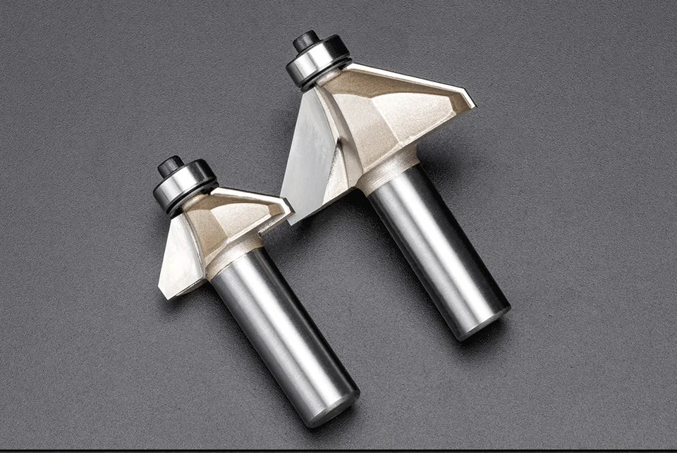 LIDIAO 1 шт. 1/2 ''деревообрабатывающий фреза 45 ° фаска бит с подшипником конической фрезы для дерева Концевая фреза для обрезки машины