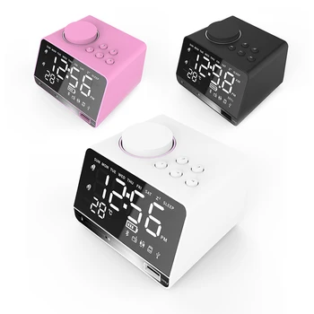 

Portable X11 Wireless Bluetooth Mirror Alarm Clock Speaker Multifunction Card Desktop Computer Audio Radio Stereo HD Sound
