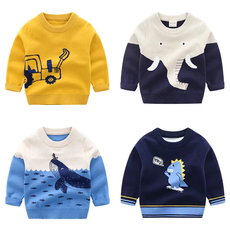 Baby Cartoon Sweater Autumn Clothing New Style Girls Childrenswear Children Pullover Knitting Shirt BOY'S Cotton Knitwear F
