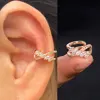 Boucles d'oreilles à Clip pour femmes et filles, 1 pièce, géométrie creuse arc-en-ciel, CZ, manchette, grimpeur, Cartilage, os, faux boucle d'oreille, Non Piercing