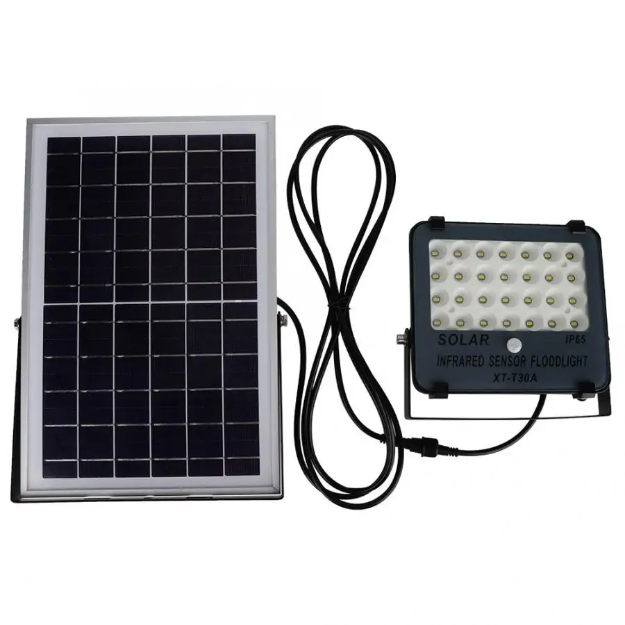 AC 220V 240V открытый 30W светодиодный солнечный прожектор IP65 водонепроницаемый датчик настенный светильник прожектор для сада газон