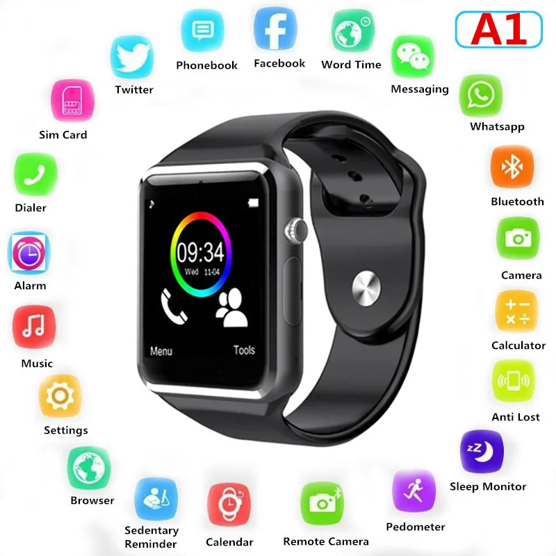 

Bluetooth A1 Smart Watch Sport Wristwatch Support 2G SIM TF Camera Smartwatch For Android Phone PK GT08 DZ09 Q18 Y1 V8