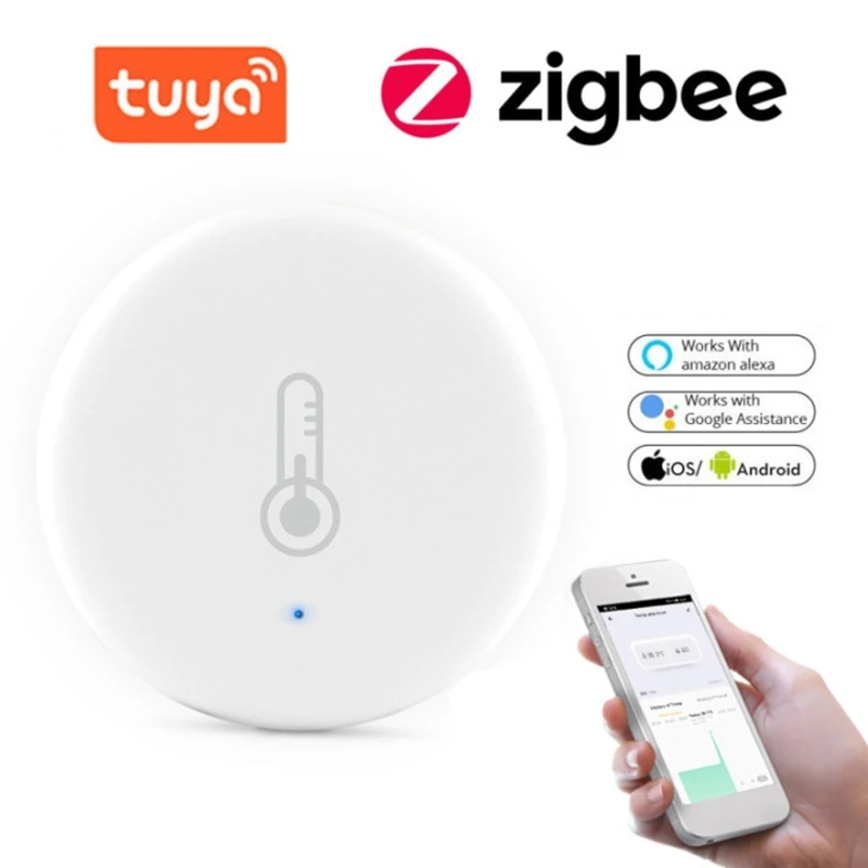 Tuya/SmartLife App ZigBee Smart Temperature And Humidity Sensor With Zigbee Hub Home Security Via Alexa Google Home Smart Home