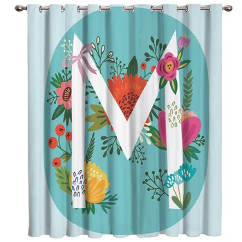 

M-Shaped Hand-Painted Flowers Window Treatments Curtains Valance Window Curtains Window Blinds Bathroom Kitchen Kids Room
