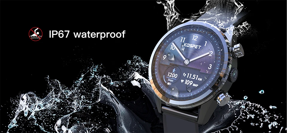 KOSPET HOPE 3 ГБ 32 ГБ Android7.1.1 4G 8.0MP 1,3" умные часы для мужчин 620 мАч IP67 водонепроницаемые керамические Смарт-часы телефон для IOS Android