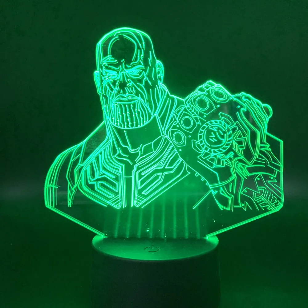 3D лампа Thanos ночник для детей подарок спальня лампа Мстители сенсорные ночники декоративные светодиодные ночники дети